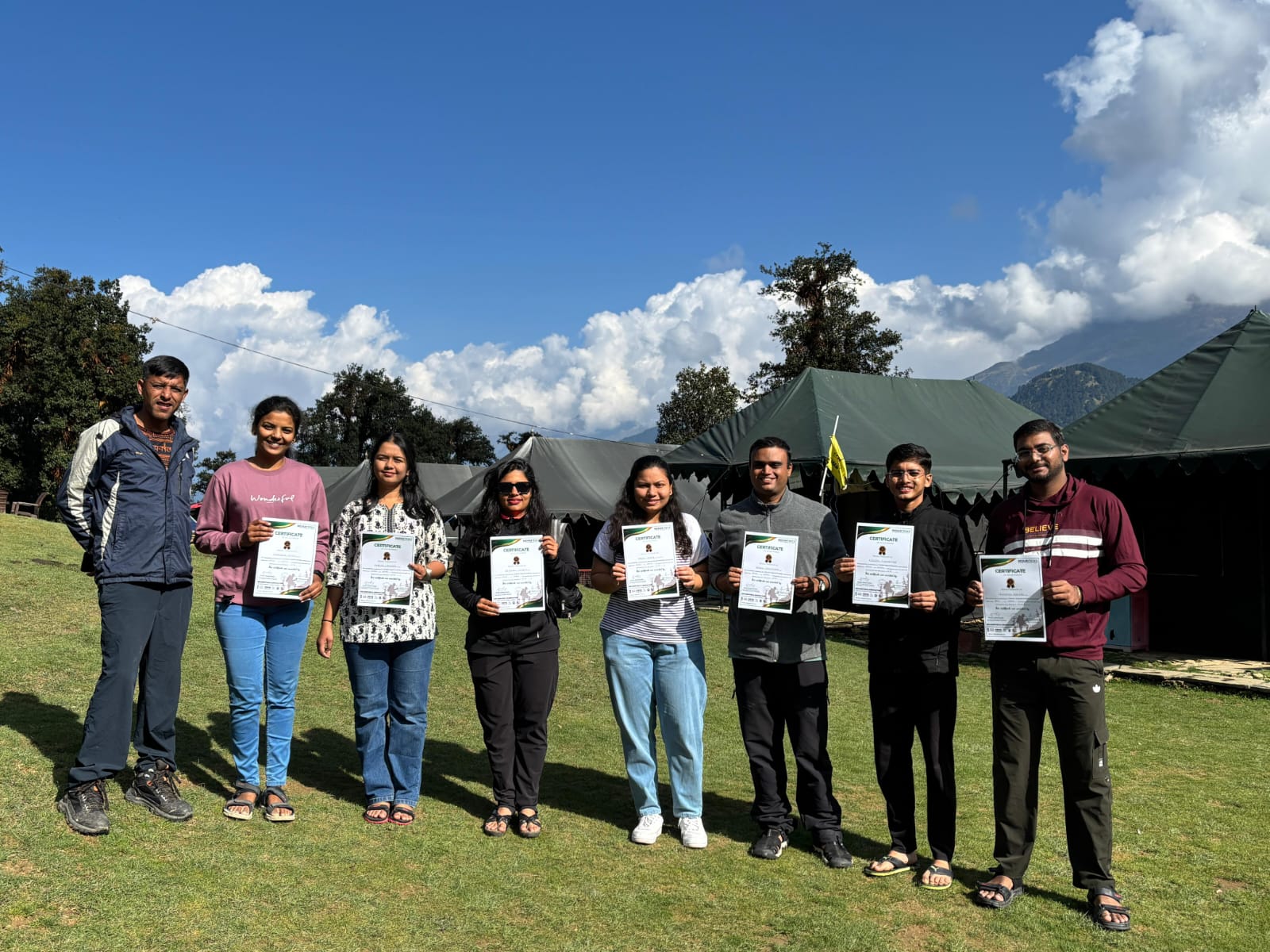 A solo traveler trekking in Chopta