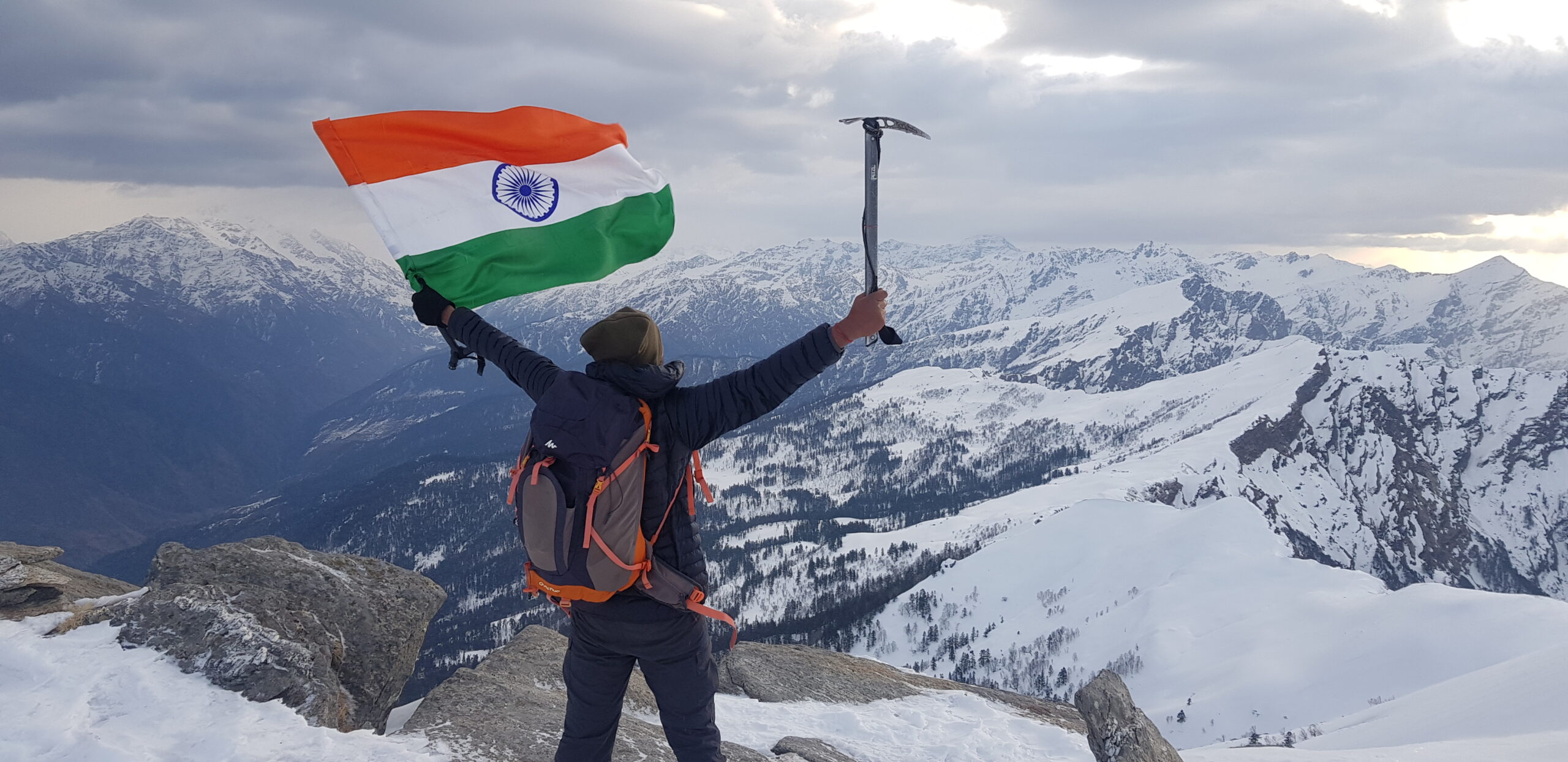 Trekkers on the Summit of Kedarkantha