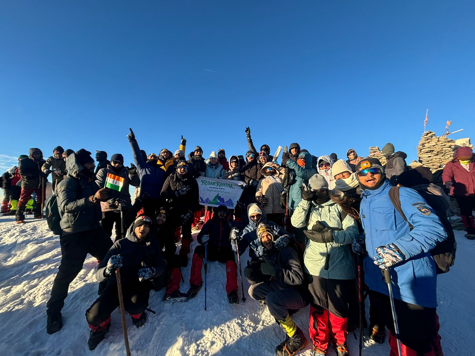 Kedarkantha Trekking Trail Covered in Snow