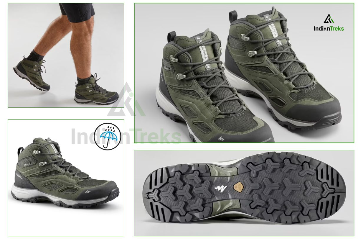 Quechua MH100 trekking shoes with ankle support and waterproofing