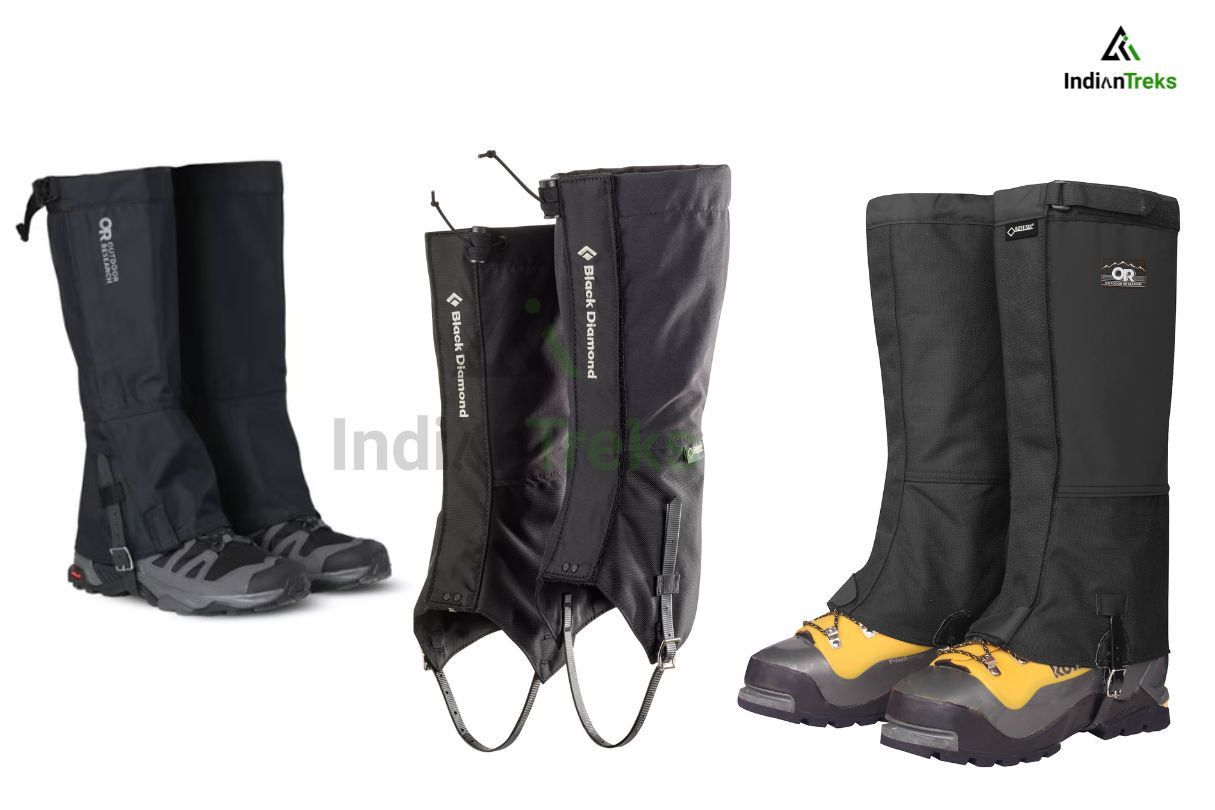 Insulated gaiters for winter trekking