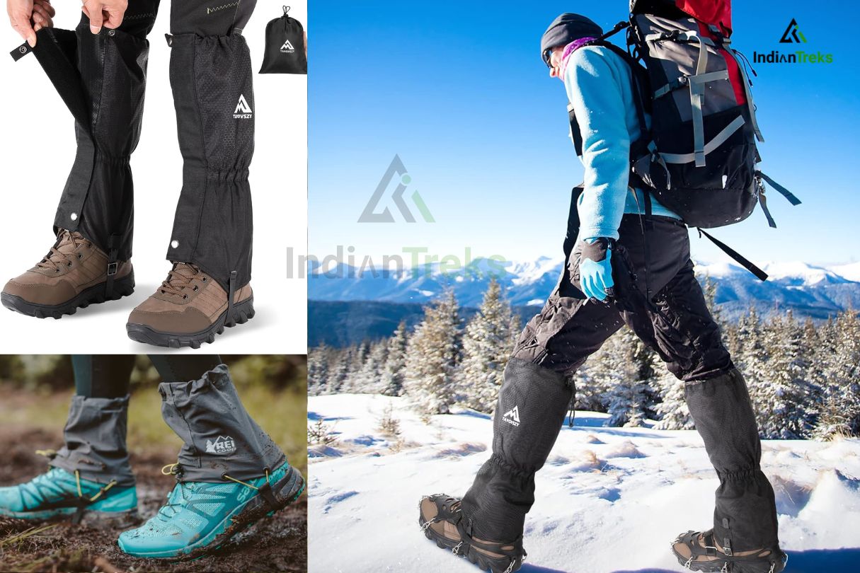 Adjustable gaiters for winter hiking