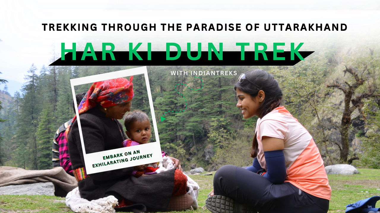 Trekking trail through lush meadows and pine forests in Har Ki Dun